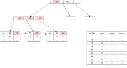 Database Index: usage of B+ tree in the practical database system